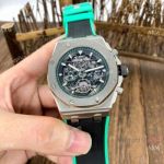 Knockoff Audemars Piguet Royal Oak Offshore Watches Black&Green Rubber Strap